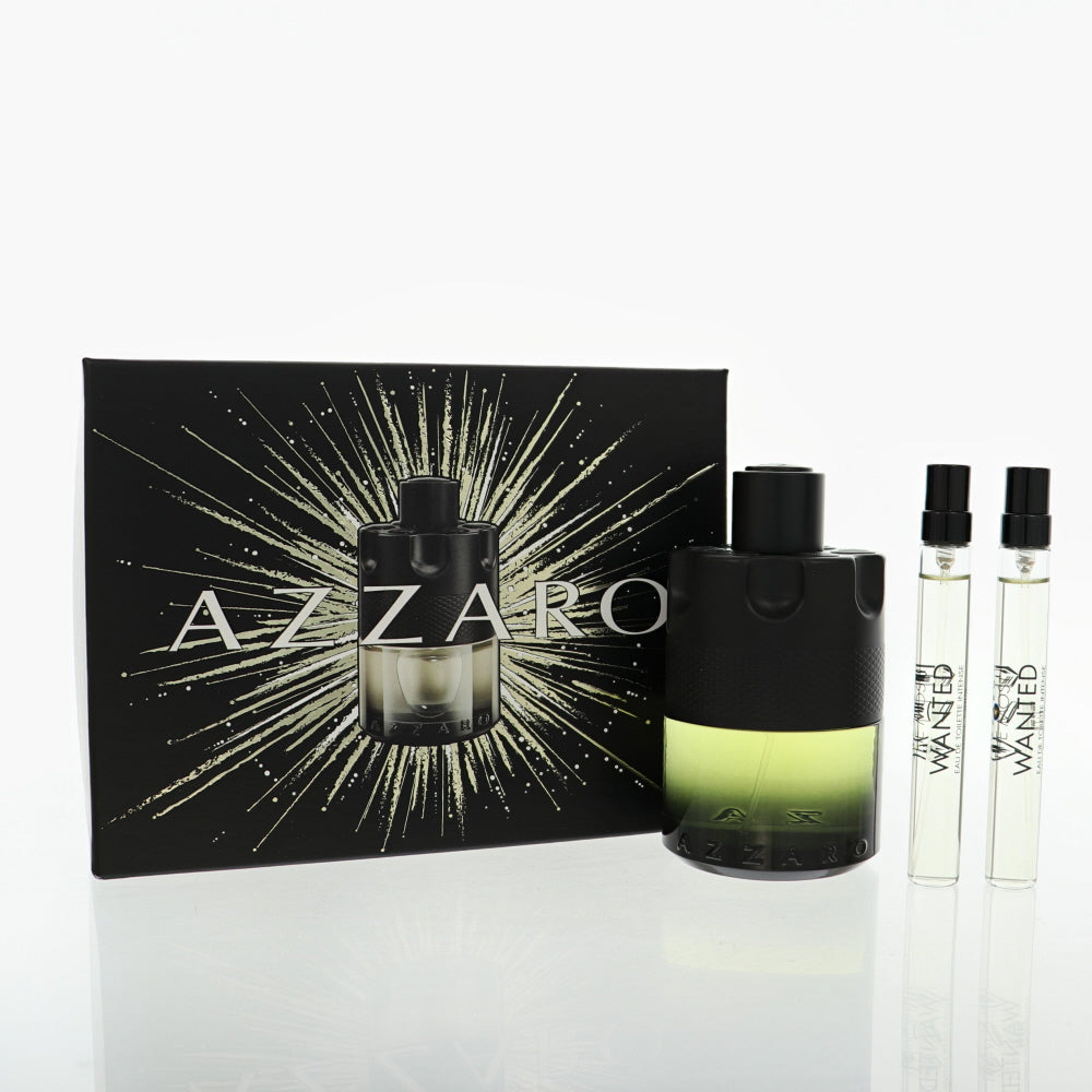 Azzaro The Most Wanted Intense 3 Piece Set For Men: 3.38 Oz Eau De Toilette Spray, 0.33 Oz Eau De Toilette Spray, 0.33 Oz Eau De Toilette Spray