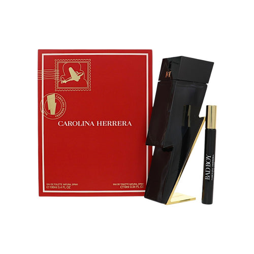 Carolina Herrera Bad Boy 2 Piece Gift Set For Men - 3.4 Oz Eau De Toilette Spray, 0.34 Oz Eau De Toilette Spray
