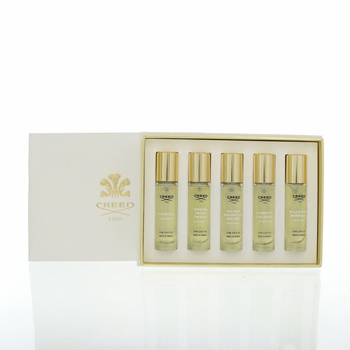 Creed Mini Set 5 Piece Eau De Parfum Set For Men: 0.33 Oz Aventus Spray, 0.33 Oz Green Irish Tweed Spray, 0.33 Oz Silver Mountain Water Spray, 0.33 Oz Imperialspray, 0.33 Oz Aventus Cologne Spray
