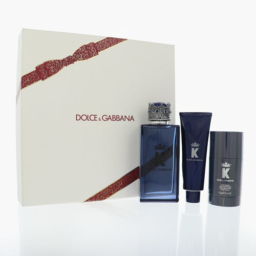 Dolce & Gabbana K King 3 Piece Gift Set For Men - 3.3 Oz Eau De Parfum Spray, 1.69 Oz Shower Gel, 2.6 Oz Stick Deodorant