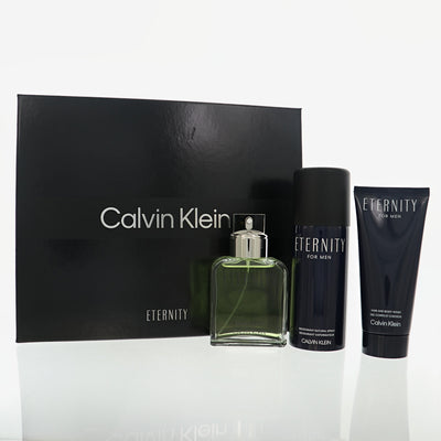 Calvin Klein Eternity 3 Piece Gift Set For Men - 3.4Oz  Eau De Toilette, 5 Oz Deodorant, 3.4 Oz  Shower Gel