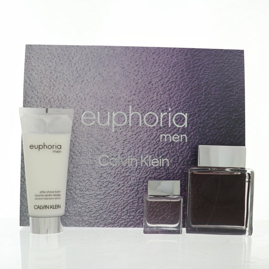 Calvin Klein Euphoria 3 Piece Set For Men: 3.3 Oz Eau De Toilette Spray, 0.5 Oz Eau De Toilette Spray, 3.3 Oz After Shave Balm