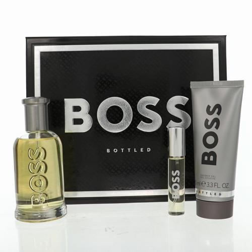 Hugo Boss Boss Bottled 3 Piece Set For Men: 3.3 Oz Eau De Toilette Spray, 0.33 Oz Eau De Toilette Spray, 3.3 Oz Shower Gel