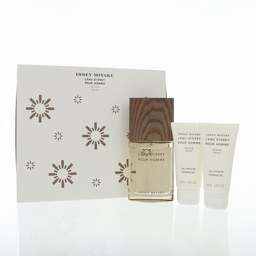 Issey Miyake L'Eau D'Issey Vetiver 3 Piece Set For Men: 1.6 Oz Eau De Toilette Spray, 1.6 Oz Shower Gel, 1.6 Oz Shower Gel