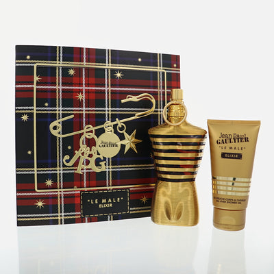 Jean Paul Gaultier Le Male Elixir 2 Piece Set For Men: 4.2 Oz Eau De Parfum Spray, 2.5 Oz All Over Shower Gel