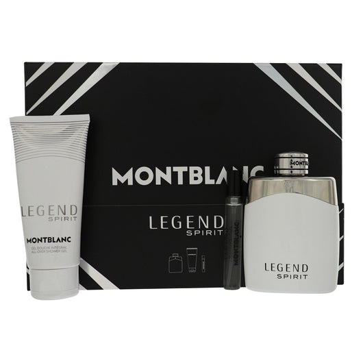 Montblanc Legend Spirit 3 Piece Set For Men: 3.3 Oz Eau De Toilette Spray, 0.25 Oz Eau De Toilette Spray, 3.3 Oz All-Over Shower Gel