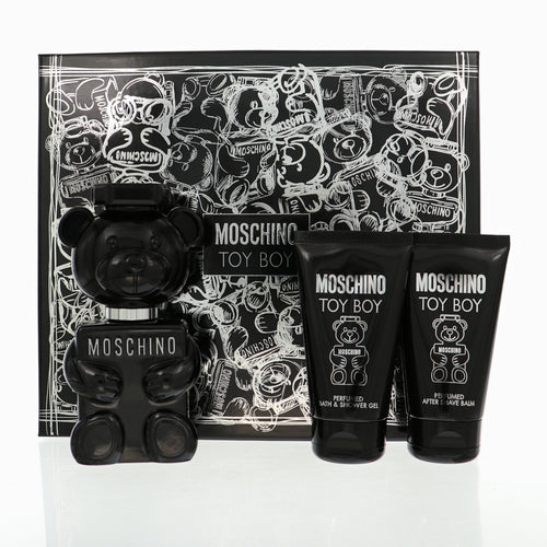 Moschino Toy Boy 3 Piece Set For Men: 1.7 Oz Eau De Parfum Spray, 1.7 Oz Bath & Shower Gel, 1.7 Oz After Shave Balm