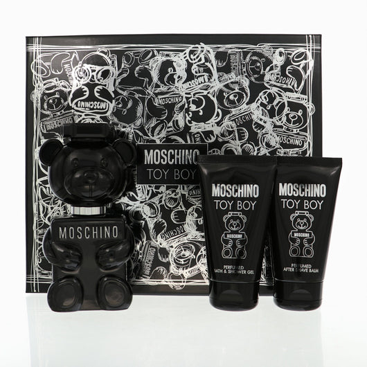 Moschino Toy Boy 3 Piece Set For Men: 1.7 Oz Eau De Parfum Spray, 1.7 Oz Bath & Shower Gel, 1.7 Oz After Shave Balm