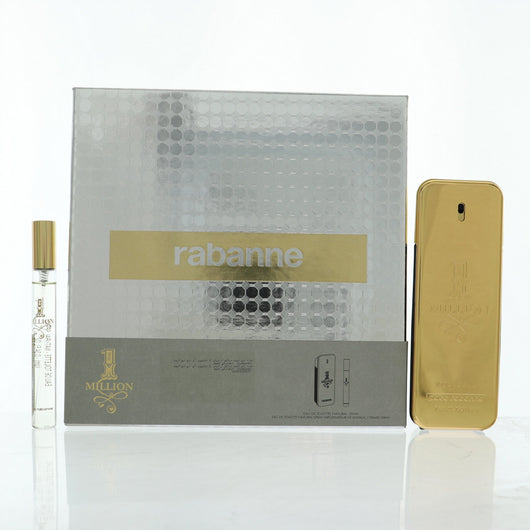 Paco Rabanne 1 Million 2 Piece Set For Men: 3.4 Oz Eau De Toilette Spray, 0.34 Oz Eau De Toilette Spray