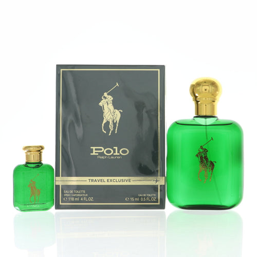 Ralph Lauren Polo 2 Piece Set For Men: 4 Oz Eau De Toilette Spray, 0.5 Oz Eau De Toilette Splash