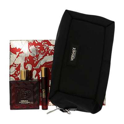Versace Eros Flame 2 Piece Set For Men: 3.4 Oz Eau De Parfum Spray, 0.3 Oz Eau De Parfum Spray