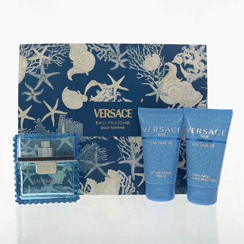 Versace Eau Fraiche 3 Piece Set For Men: 1.7 Oz Eau De Toilette Spray, 1.7 Oz Bath & Shower Gel, 1.7 Oz After Shave Balm