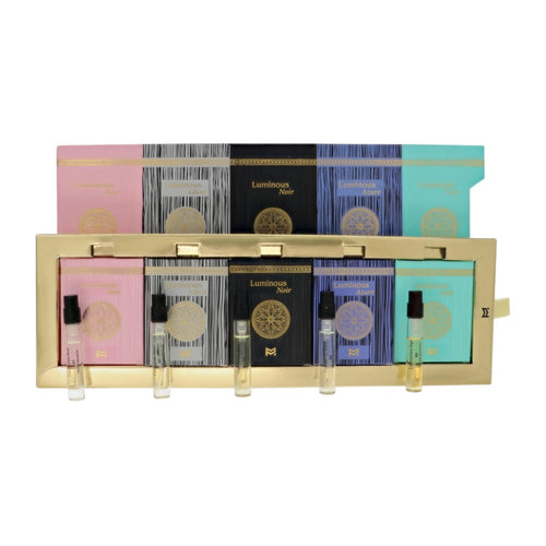 Patek Maison Luminous Luxury Boxed Discovery Set 5 Piece Eau De Parfum Set For Unisex: 0.1 Oz Luminous Rose, 0.1 Oz Luminous Ghost , 0.1 Oz Luminous Noir , 0.1 Oz Luminous Azure , 0.1 Oz Luminous Sage