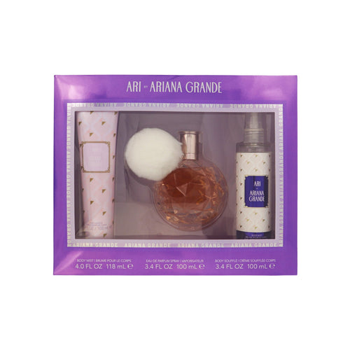 Ari 3 Piece Set For Women: 3.4 Oz Eau De Parfum Spray, 4 Oz Body Mist, 3.4 Oz Body Souffle
