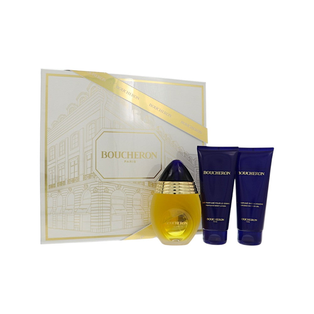 Boucheron 3 Piece Gift Set For Women - 3.3 Oz Eau De Parfum Spray, 3.3 Oz Body Lotion, 3.3 Oz Bath & Shower Gel