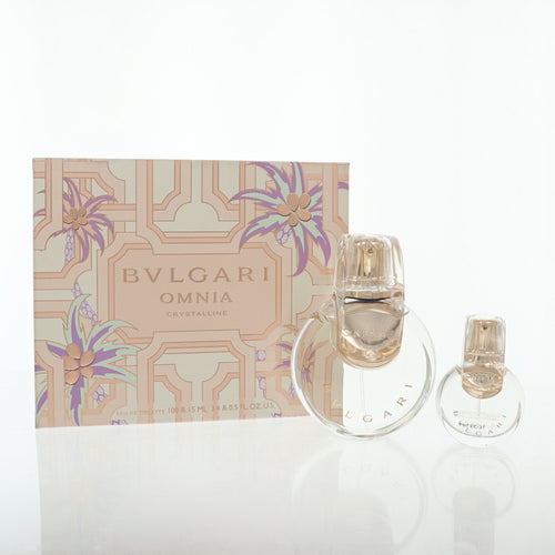 Bvlgari Omnia Crystalline 2 Piece Gift Set For Women - 3.4 Oz Eau De Toilette, 15 Ml Eau De Toilette