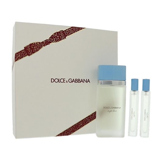 Dolce & Gabbana D&G Light Blue 3 Piece Set For Women: 3.3 Oz Eau De Toilette Spray, 0.33 Oz Eau De Toilette Spray, 0.33 Oz Eau De Toilette Spray