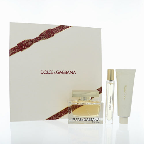 Dolce & Gabbana The One 3 Piece Set For Women: 2.5 Oz Eau De Parfum Spray, 0.33 Oz Eau De Parfum Spray, 1.7 Oz Body Lotion
