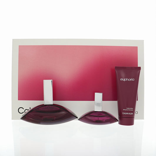 Calvin Klein Euphoria 3 Piece Set For Women: 3.3 Oz Eau De Parfum Spray, 1 Oz Eau De Parfum Spray, 3.3 Oz Body Lotion
