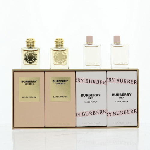 Burberry 4 Piece Gift Set For Women - 0.16 Oz Her Eau De Parfum Spray, 0.16 Oz Her Eau De Parfum Spray, 0.16 Oz Goddess Eau De Parfum Spray, 0.16 Oz Goddess Eau De Parfum Spray