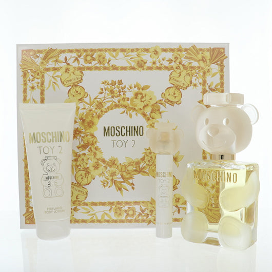 Moschino Toy 2 3 Piece Set For Women: 3.4 Oz Eau De Parfum Spray, 0.3 Oz Eau De Parfum Spray, 3.4 Oz Body Lotion