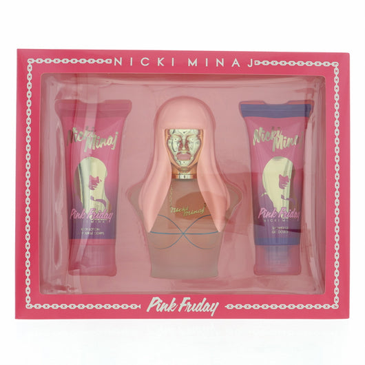 Nicki Minaj Pink Friday 3 Piece Set For Women: 3.4 Oz Eau De Parfum Spray, 3.4 Oz Body Lotion, 3.4 Oz Bath & Shower Gel