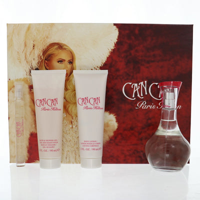 Paris Hilton Can Can 4 Piece Gift Set For Women - 3.4 Oz Eau De Parfum Spray, 0.34 Oz Eau De Parfum Spray, 3.0 Oz Body Lotion, 3.0 Oz Shower Gel