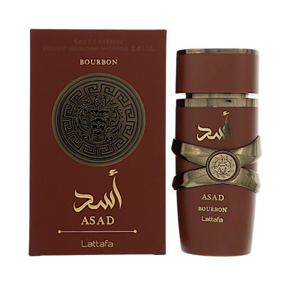 Lattafa Asad Bourbon Eau De Parfum Spray for Men, 3.4 oz