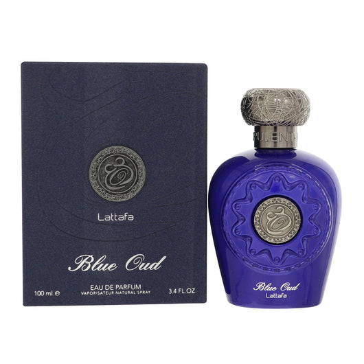 Lattafa Blue Oud Eau De Parfum Spray for Men, 3.4 oz