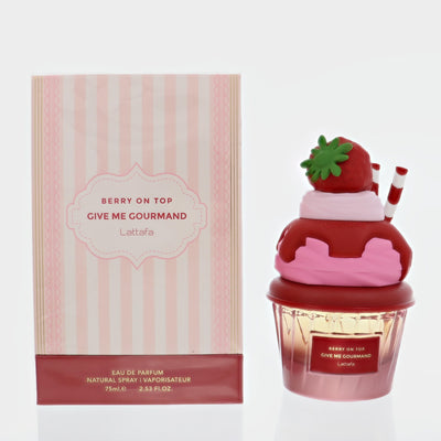 Lattafa Give Me Gourmand Berry On Top Eau De Parfum Spray for Men, 2.53 oz