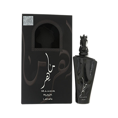 Lattafa Maahir Black Edition Eau De Parfum Spray for Men, 3.4 oz